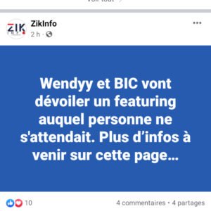 Post Facebook de Zik Info