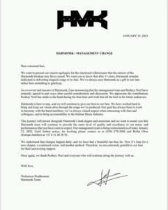 Note de presse du groupe Harmonik