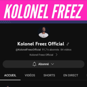Capture d'écran du compte Youtube de Kolonel